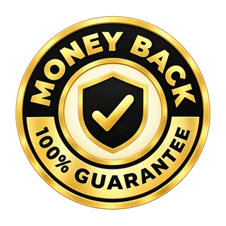 100% money back guarantee badge